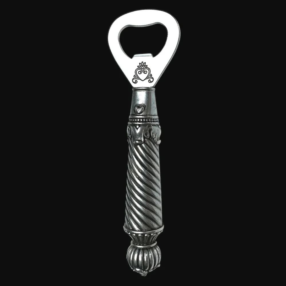 Brighton Silver Plated Scroll Heart Spiral Twist Handle Bottle Opener Barware‎